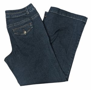 LANE BRYANT Plus Size Wide Leg Trouser Dark Jeans